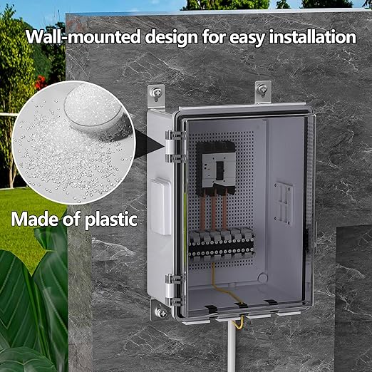 ABS Electrical Junction Box, Ventilated Design, Cable Grommets, IP65 Waterproof Enclosure, Indoor/Outdoor Use with Mounting Panel (Clear Cover, 11.8"x7.9"x5.1")