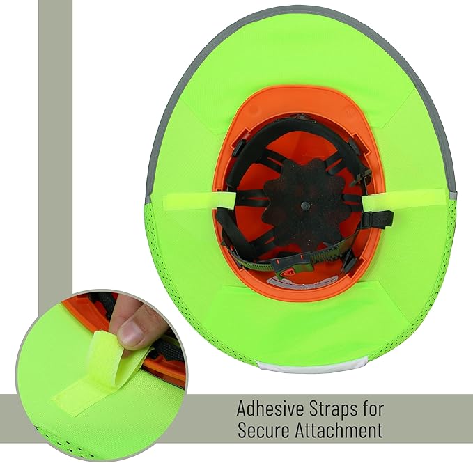 UNCO- Hard Hat Sun Shield, 3 Pack, Green, Full & Standard Brim Mesh Sunshade High Visibility Reflective, Hard Hat Accessories
