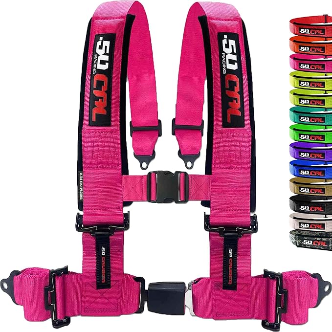 1pc Pink 4 Point Harness for Bucket Seat Latch Release 9 Color harnesses Racing Harness 4 point Race Car Off Road UTV RZR