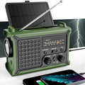 Emergency Weather Radio with Solar & Crank Power – AM/FM/NOAA, LED Flashlight, Reading Light, USB Charging & SOS – Survival Gear for Power Outages & Storms