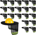 Jspupifip 20 Pack Hard Hat Sun Shade Full Brim Sun Shield High Visibility Visor with Reflective Strip for Hard Hat Accessories Construction Sites