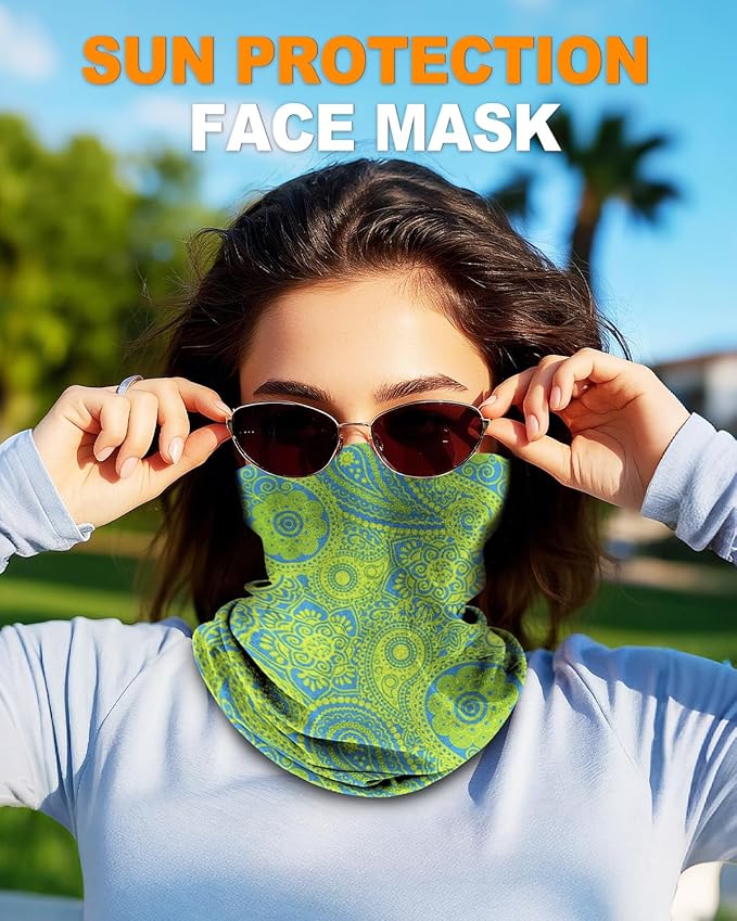 4Pack Neck Gaiter for Men Women Face Cover Mask Head Wrap Balaclava Headwear Bandana Headband Magic Scarf