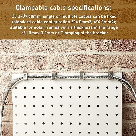 50 Pcs Stainless Steel Cable Clips S Clip Metal Trailer Wire Clips Electrical Cord Management Solar Panel for PV Wiring Boat Cable Boat Trailer, 0.2 Inch to 0.3 Inch in Rope Capacity Silver