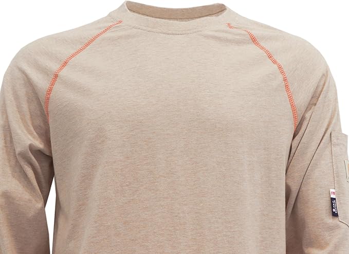 BOCOMAL FR Shirts Heather Series 6oz Flame Resistant T Shirt NFPA2112 CAT2 Fire Retardant Crew Work Shirt