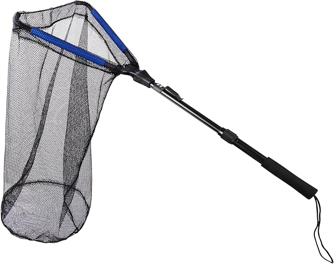 RESTCLOUD Fishing Landing Net with Telescoping Pole Handle, Fishing net Freshwater for Kids Men Women, Extend to 40-63 Inches
