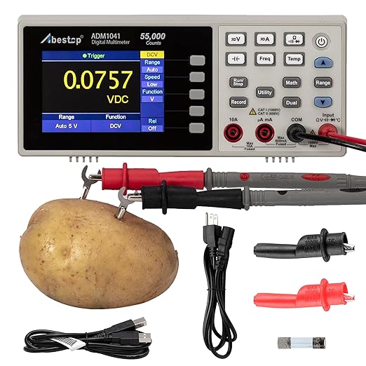 Abestop ADM1041 Multimeter, Bench Multimeter Tester, 1000V DC Voltage Tester and 10A AC/DC Current, True RMS, Resistance, Frequency, Capacitance, Diode, Continuity for Multiple Testing