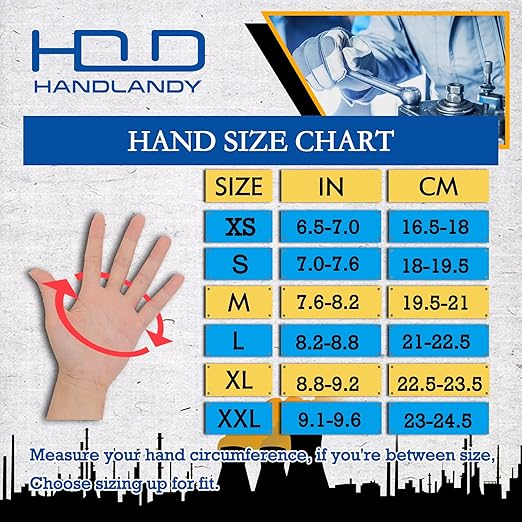 HANDLANDY Work Gloves Mens & Women, Utility Safety Mechanic Working Gloves Touch Screen, Flexible Breathable Yard Work Gloves (Medium, Grey&Yellow)