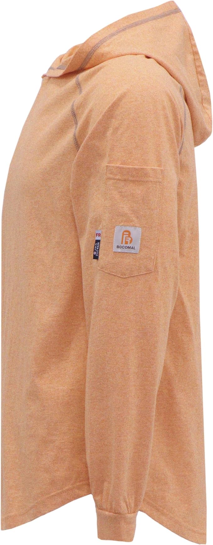 BOCOMAL FR Hooded T Shirts Heather Series 6oz Flame Resistant NFPA2112 CAT2 Fire Retardant Hoodies Work Shirt