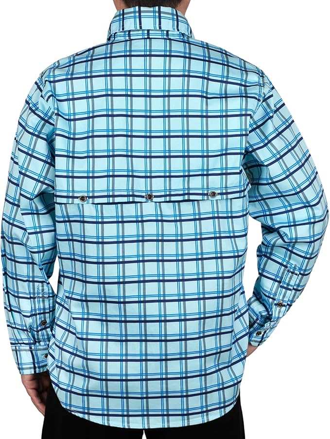 BOCOMAL FR Shirt for Summer Lightweight Vented Mesh Back and Underarm Breathable Flame Resistant Welding Button Down Shirts