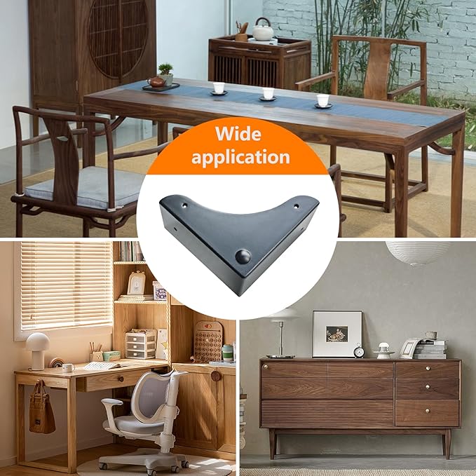 Metal Box Corner Protector, 4pcs Corner Guard Desk Box Edge Safety Decorative Protector Safety Guard Cabinet Metal Edge Bumpers for Case Wooden Furniture Hardware