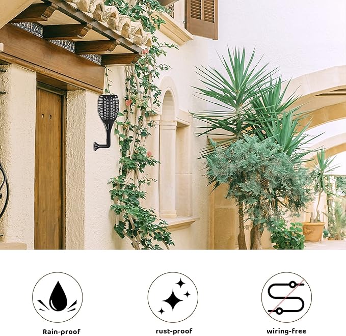 20Pcs Plastic Solar Torch Lights Outdoor Accessories, EsLuker.ly Replacement ABS Plastic Wall Bracket& Wall Mounting Base for Solar Torch Garden Lights Christmas Pathway Markers (Wall Connector+Base)