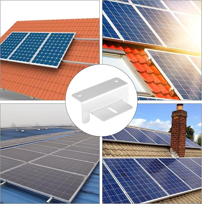 MOUYAT Set of 24 Solar Panel Mounting Bracket, Aluminum Alloy Panel Z Brackets Kit with Nuts and Bolts, Supporting Hardware for Solar Panel, RV, Roof, Boat, Caravans, Off-Grid, Silver