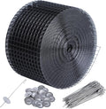 1/2" 6" X 100' Solar Panel Bird Guard Mesh, with 60 Fastener Clips Critter Guard for Solar Panels, PVC Coated Galvanized Bird Guard, for Squirrel,Bird,Critters Proofing