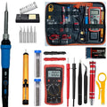 Soldering Iron Kit, Digital Multimeter Kit, Multi Tester, Voltage Tester, Measures AC/DC Voltage, Current, Resistance/Continuity/Diode/Triode. Solder Iron, Adjustable Temperature (Red)