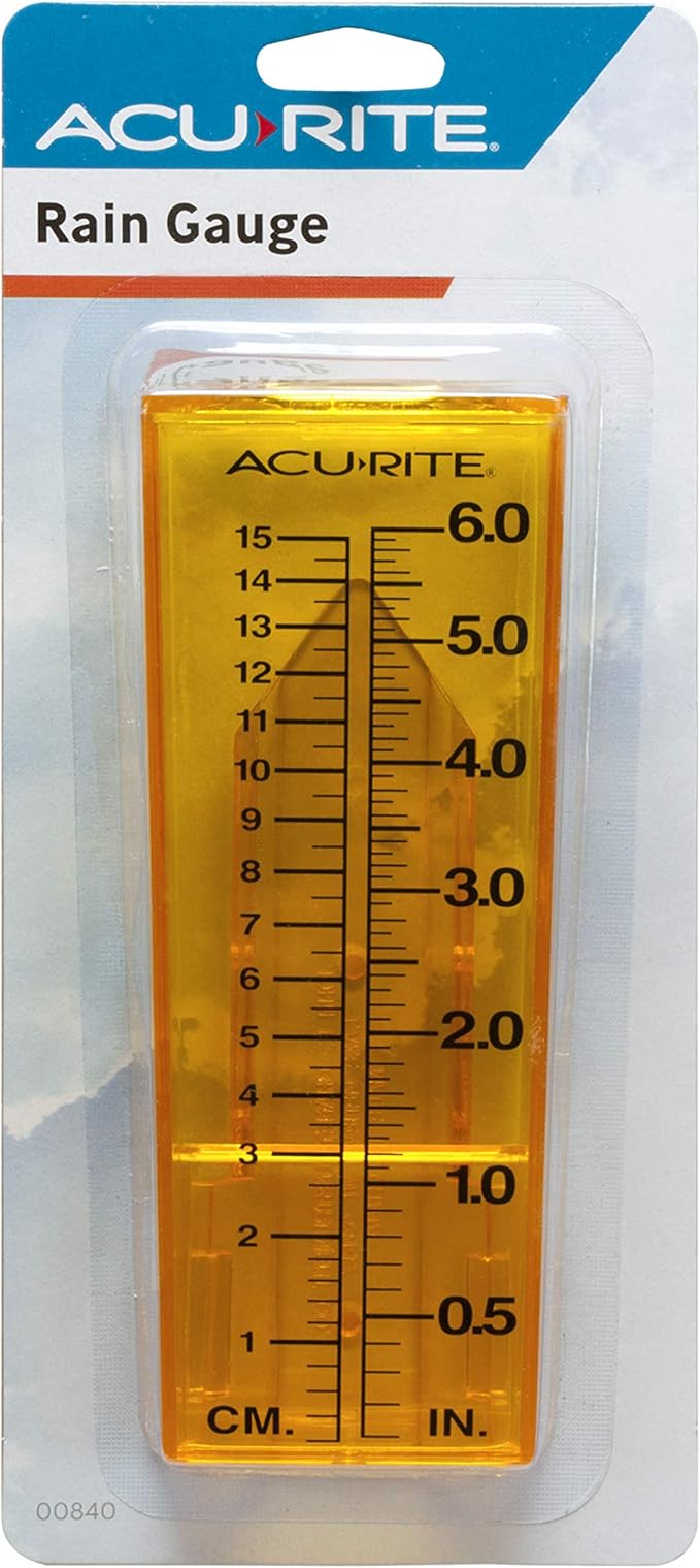 AcuRite 00840A1 Rain Gauge, Medium, Yellow