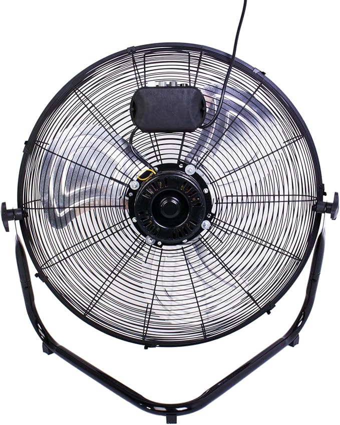 High Velocity Floor Fan - 20 Inch 3 Speeds Heavy Duty Metal Industrial Fan with Wall-Mounting System, 360 Degree Tilt, and Quiet Operation for Home, Office, Warehouse and Factory Use