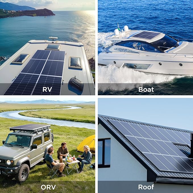 400W Solar Panel, 4 Pcs 100 Watt Solar Panel with High-Output Design,High Efficiency Monocrystalline PV Module for for 12V/24V/48V System,RV,Home,Rooftop,Farm,Off-Grid Cabin,Emergency Backup