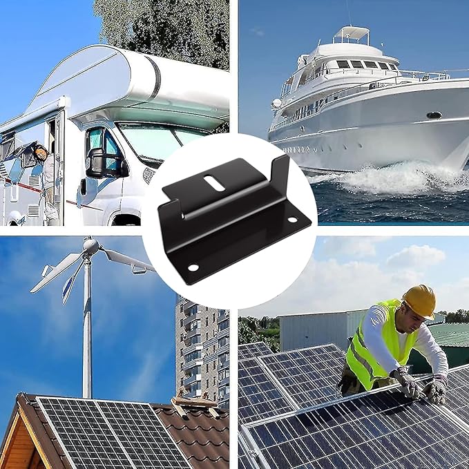 16PCS Solar Panel Mounting Brackets Black Solar Panel z Brackets Lightweight Aluminum Corrosion-Free for RVs, Trailers, Vans, Campers, Boats, Walls, Roof Solars Panels Mounting Z Bracket