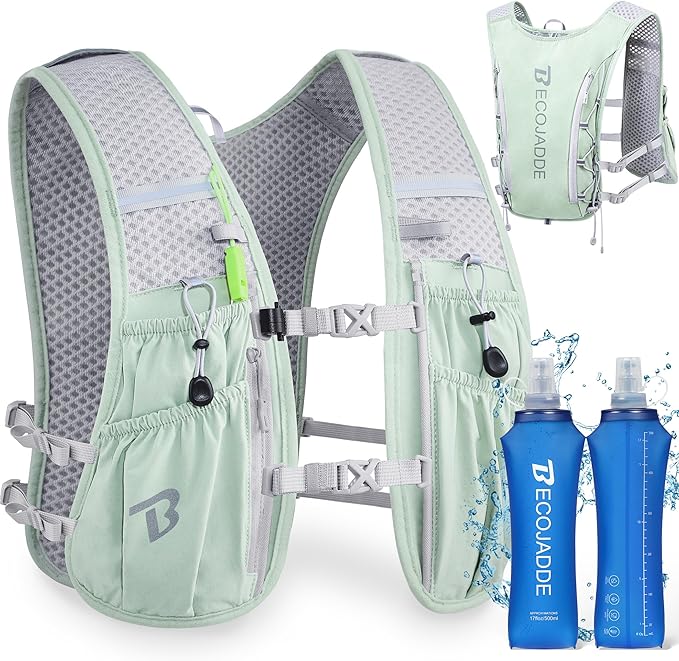 Running Vest Hydration Backpack for Men Women, 5L Lightweight Running Backpack Hydration Pack for Marathon, Trail, Cycling, Hiking, Jogging