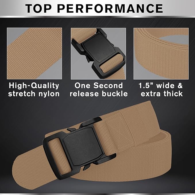 TECEUM Tactical Belt – Heavy-Duty & Quick Release – Military, Work, Rigger, Duty & Utility Belt for Men