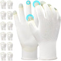 Kebada W1 Work Gloves for Men and Women, PU Coated Safety Gloves with Grip, Touchscreen, Ideal for Warehouse Package Handling, Construction, Gardening, White Small