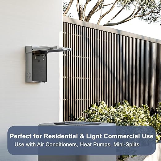 60AMP 240V Waterproof AC Disconnect Box Non-Fused, Metal Box Pull-Out Disconnect Switch for Home and Light Commercial Air Conditioning, UL Listed