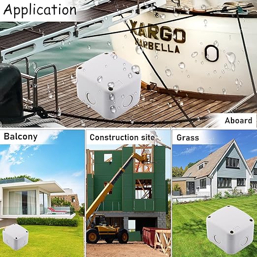 Nineleaf Waterproof Junction Box,IP66 Weatherproof Electrical Project Boxes,3.3X 2.8 x 2.3 inch,Universal PVC/ABS Plastic Project Enclosure Box,White