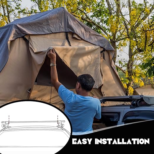 Zonon 28 Pcs Rooftop Tent Mounting Hardware Set Including 4 5.3" x 1" Flat Mending Plates 8 Screws 8 Nuts and 8 Aluminum Blocks