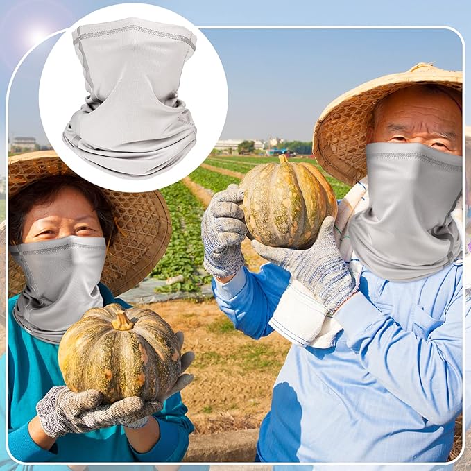 SATINIOR 2 Pcs Sun Hard Hat Neck Protection High Visibility Full Brim Mesh Sun Protection and Neck Gaiter Bandana Face Scarf for Construction Helmet Hard Hat Accessories, Reflective(Dusty Grey)