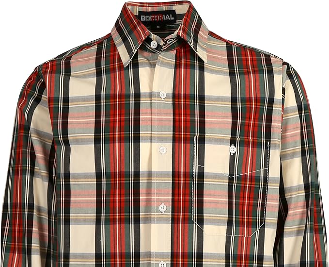 BOCOMAL FR Shirts Plaid 4.5oz Lightweight for Summer Flame Resistant Men's Fire Retardant Shirt-CAT1