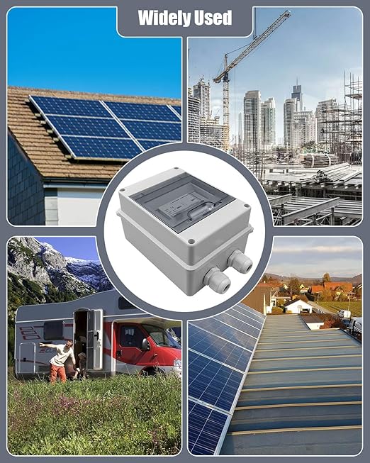 DC 100 Amp Breaker, 1000V Miniature Circuit Breaker for Solar Panel, IP65 Waterproof DC MCB with Transparent Cover, Polarity-Free, for PV Array, RV, Off-Grid & On-Grid Systems