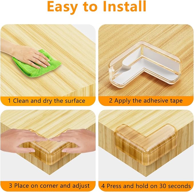 Corner Protectors Baby Proofing (16-Pack),Pre-Taped Table Corner Protectors for Baby, Baby Proof Corners and Edges with Strong Adhesion