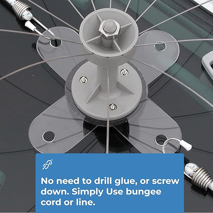 Bird Barrier Boat Base for Daddi Long Legs Bird Deterrents Flexible and Easy to Remove Mount for Boats and Marinas Attaches Easily to Any Surface by Bungee Cord/Rope - Daddi Long Legs Sold Separately