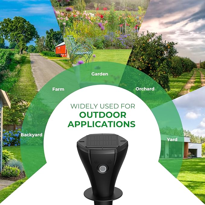 Solar Powered Mole Repellent for Lawns, 8 Packs Ultrasonic Vole Repeller Outdoor, IP 65 Waterproof Outdoor Ultrasonic Mole Deterrent Get Rid of Gopher Vole Skunk Groundhog Snake in Garden Yard Lawn