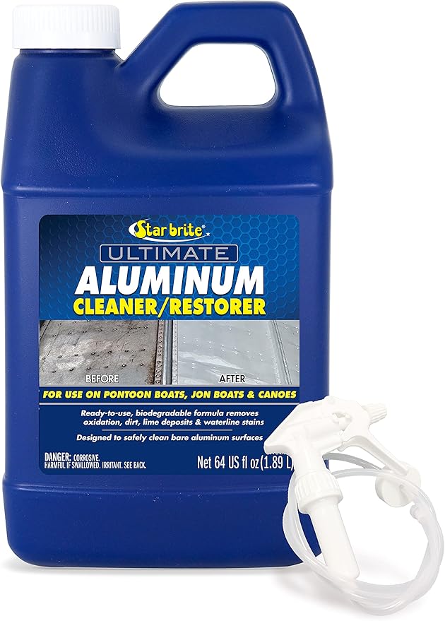 STAR BRITE 87764 Ultimate Aluminum Cleaner & Restorer - Safely Clean Pontoon Boats, Jon Boats & Canoes, 64 oz.