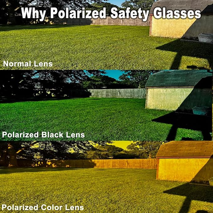 Feaglo Safety Goggles, Polarized Safety Glasses, Anti-Fog, Blocking Blue Light, Anti-Scratch, Anti-Fatigue Anti Glare