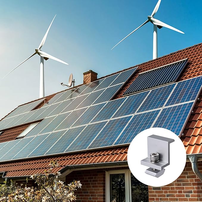 12pcs Solar Panel Bracket, Aluminum Solar End Clamp PV Mounting Bracket Solar Panel Z Clips for Mounting Solar Panels (30mm)
