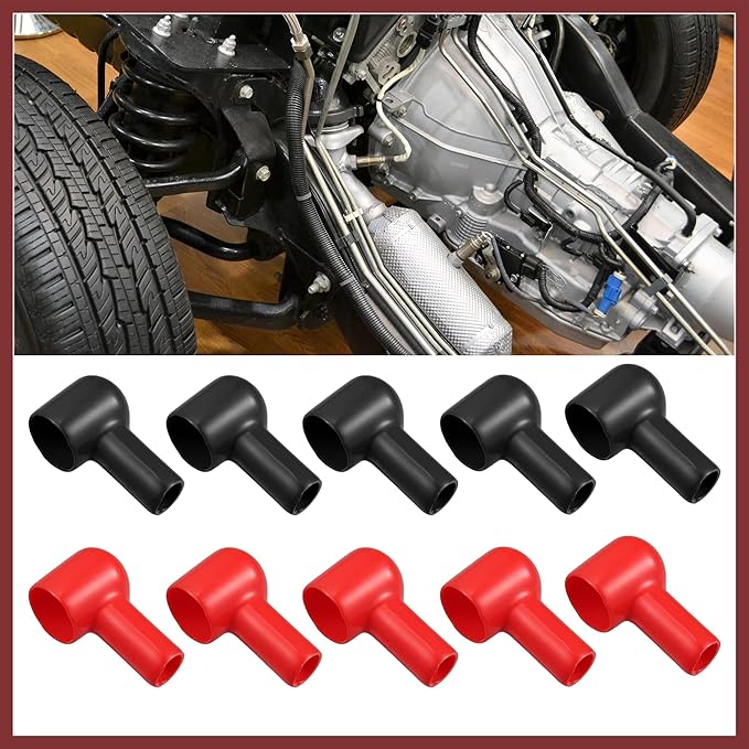 Battery Terminal Boots Insulating Rubber Covers Red Black Cable Lug Protector Cover Lug Caps for Car Marine 20 Pcs Replace Parts