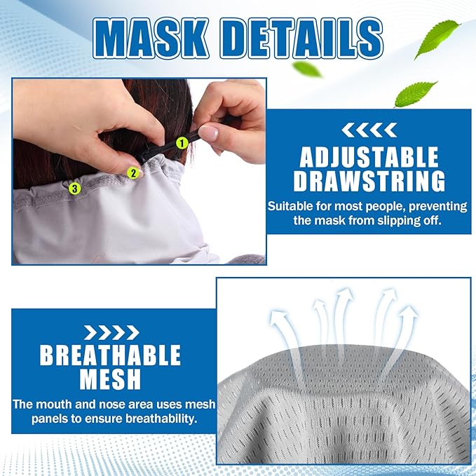 Geyoga Adjustable Cooling Neck Gaiter Breathable Summer Face Mask with Mesh Holes Strap UV Protection Neck Cover for Men