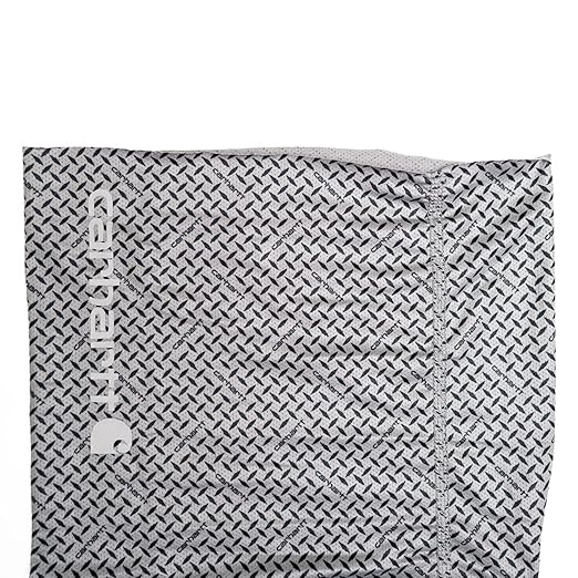 Carhartt Force UPF Lightweight Neck Gaiter, Steel Plate Print-Grey Cloud/Black, One Size