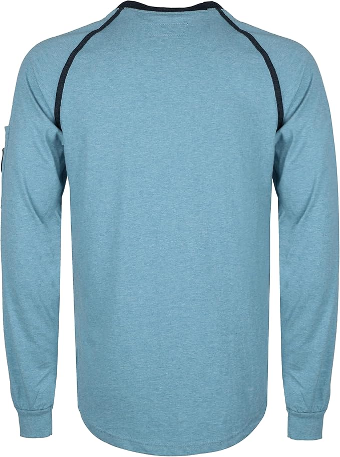 BOCOMAL FR Shirts for Men Crew Neck Long Sleeve 5.5oz Light Weight Flame Resistant/Fire Retardant Clothing Shirt