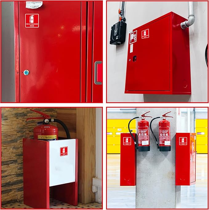 4PCS Fire Extinguisher Inside Stickers Sign, Self-Adhesive Weatherproof and Fade-Resistant Vinyl Fire Extinguisher Decals, Fire Extinguisher Sign for Home,Trucks, Cars, Trailers, Vehicles and Fire Extinguisher Boxes（3.1" x 3.1"）
