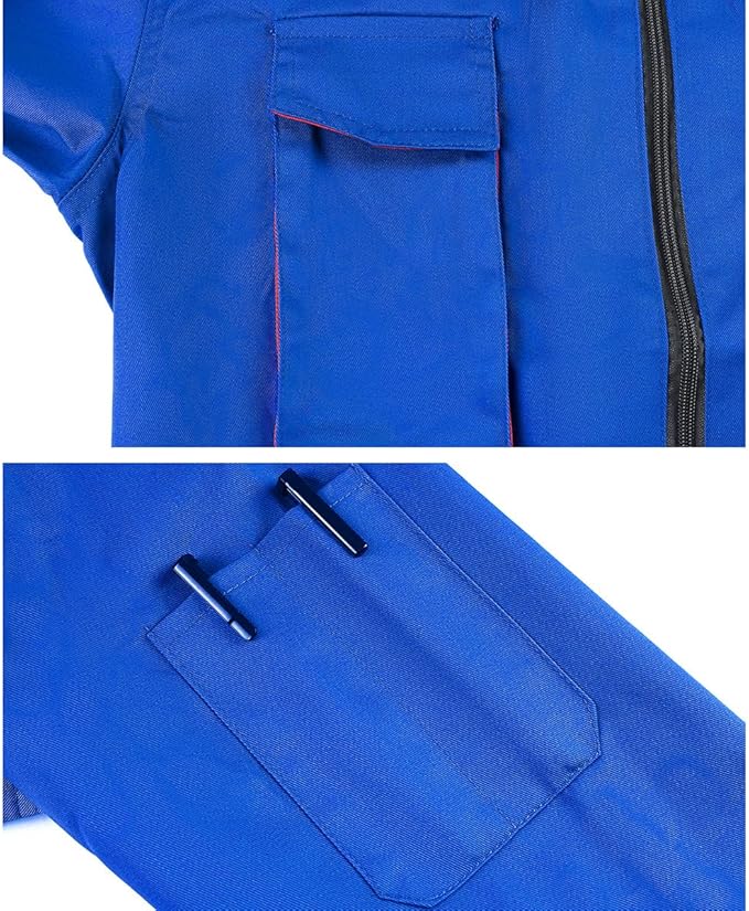 Men's Coveralls Mechanic Work Jumpsuit Multi Pockets Overalls Long Sleeve Workwear Coverall