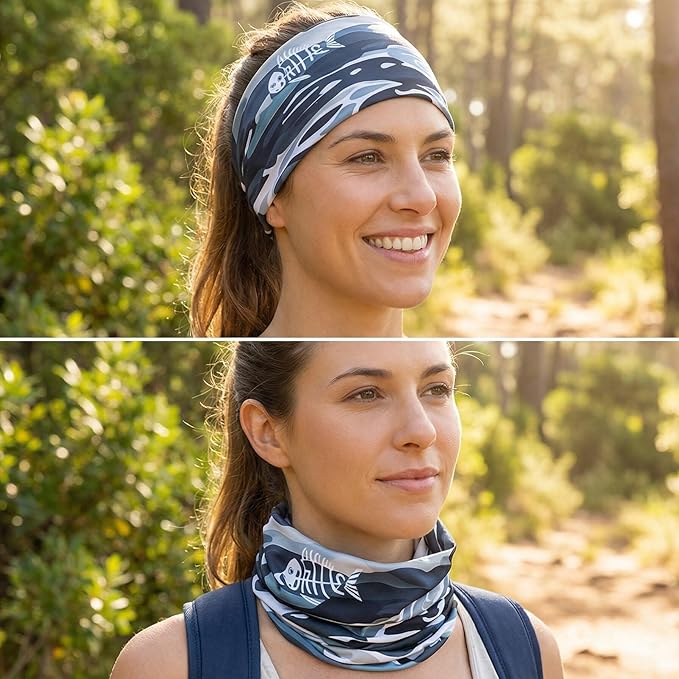 UPF 50 Sun Protection Neck Gaiter - 13-in-1 Multifunctional Face Cover for Hiking, Fishing, Cycling