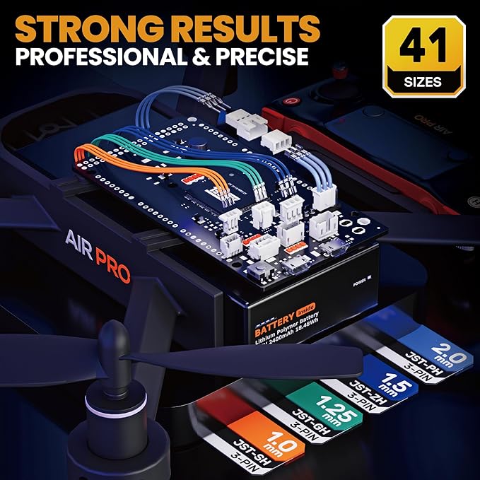 SOMELINE Micro Connector Crimping Tool Kit, 41 Types JST SH 1.0/GH 1.25/ZH 1.5/PH 2.0mm & Compatible with Molex PicoBlade 1.25mm/51005 51006 Connectors, 32-22 AWG Crimper for FPV RC DIY 3D Printer
