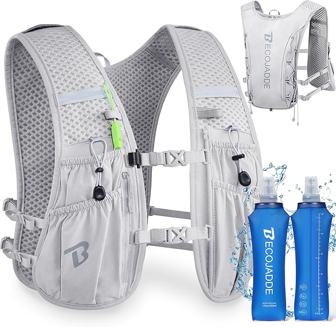 Running Vest Hydration Backpack for Men Women, 5L Lightweight Running Backpack Hydration Pack for Marathon, Trail, Cycling, Hiking, Jogging