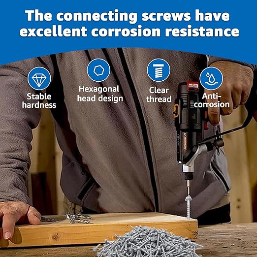 SD Connector Screws #9 x 1-1/2" 1/4" Hex Head Strong-Drive Joist Hanger Screws 0.370" Dia Deck Screw SD9112R500 Replacement for 10D Nails with Includes Tool sockets 500-Qty