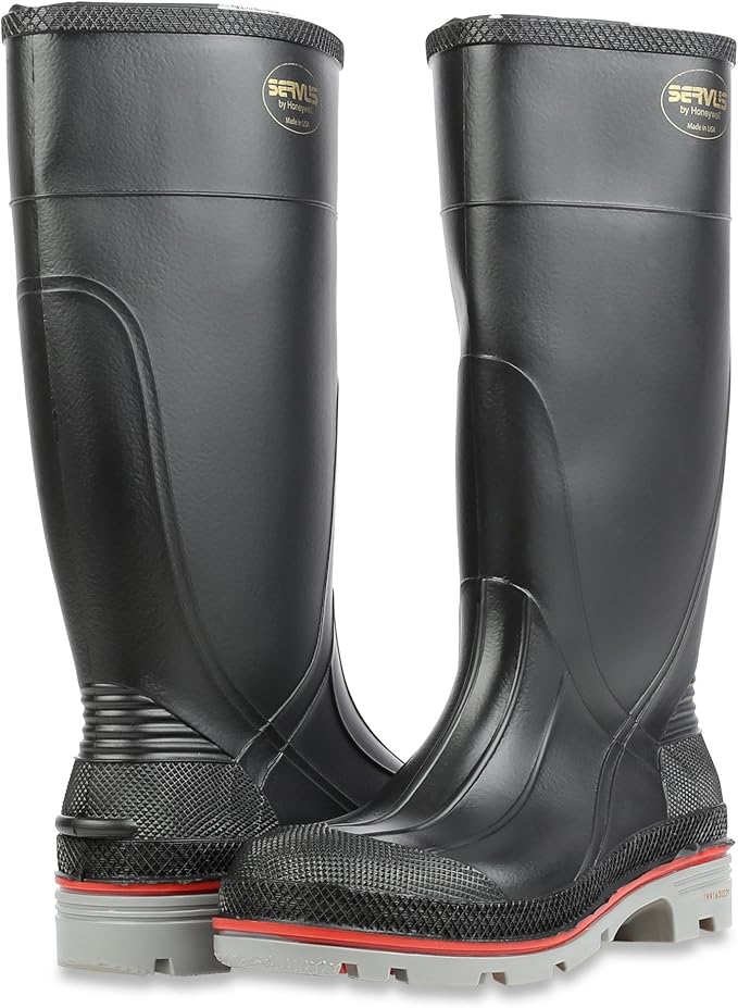 Servus XTP 15" PVC Chemical-Resistant Soft Toe Men's Work Boots, Black, Red & Grey (75108)