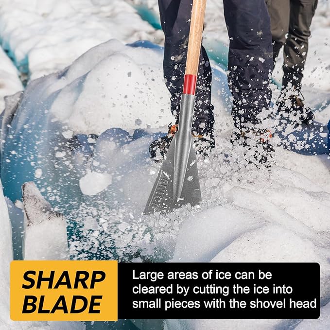 Ice Chopper Ice Scraper for Driveway Snow Ice Chisel Long Handled Ice Breaker Tool for Outdoor,57.5inches