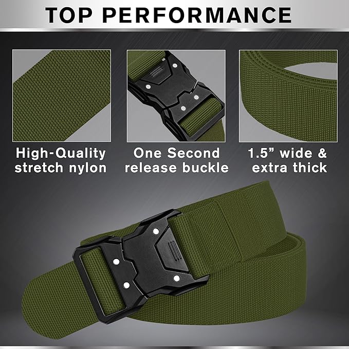 TECEUM Tactical Belt – Heavy-Duty & Quick Release – Military, Work, Rigger, Duty & Utility Belt for Men